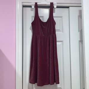 Plus Glitter Scoop Neck A-line Dress